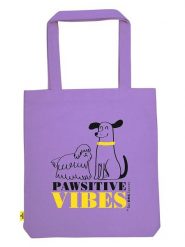 Moses. Torba zakupowa ''Pawsitive Vibes'' w kolorze fioletowym - 42 x 39 cm rozmiar: onesize. Różowe shopper bag Moses, bez wzorów, z materiału, bez dodatków. Za 46.95 zł.