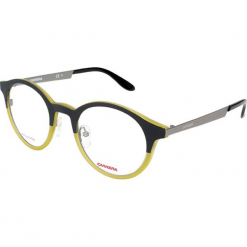 Oprawki "5022/V" w kolorze czarno-żółtym. Czarne okulary przeciwsłoneczne damskie Carrera, Ferragamo. W wyprzedaży za 119.95 zł.
