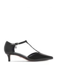 Nine West Czółenka CEO-CD25-123-2 Czarny. Czarne czółenka damskie Nine West, bez wzorów, ze skóry, bez obcasa. Za 229.99 zł.