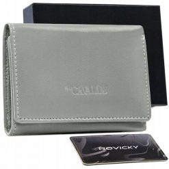 Portfel skórzany Cavaldi RD-17-GCL szary. Szare portfele damskie 4U Cavaldi, bez wzorów, ze skóry. Za 69.99 zł.