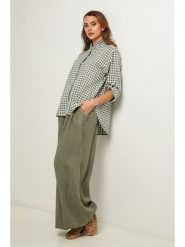 Fleur de Lin Bluzka w kolorze khaki rozmiar: XXL. Brązowe bluzki damskie Fleur de Lin, xxl, bez wzorów, bez kołnierzyka, bez ramiączek. Za 123.82 zł.