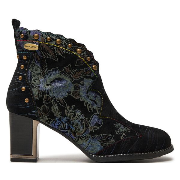 Botki Laura Vita. Niebieskie botki damskie LAURA VITA, bez obcasa, na słupku, bez zapięcia. Za 389.99 zł.