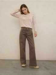 Jeansy wide leg z efektem sprania - brązowy. Brązowe jeansy damskie Sinsay. Za 69.99 zł.