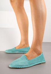 Niebieskie Espadryle Balerinki z Ozdobnymi Przeszyciami Firavione. Niebieskie espadryle damskie Born2be, bez wzorów, bez obcasa. Za 44.99 zł.
