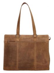 HIDE & STITCHES Skórzana torba w kolorze jasnobrązowym na laptopa - 40 x 32,5 x 13 cm rozmiar: onesize. Brązowe torby na laptopa HIDE & STITCHES, bez wzorów, z materiału. Za 330.95 zł.