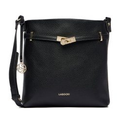 Torebka Lasocki. Czarne listonoszki damskie Lasocki, bez wzorów, bez dodatków. Za 169.99 zł.