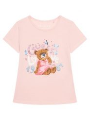 Guess T-Shirt K6RI03 K6YW4 Różowy Regular Fit. Czerwone koszulki i t-shirty dziewczęce Guess, z aplikacjami, z bawełny, bez kołnierzyka, bez ramiączek. Za 99.99 zł.