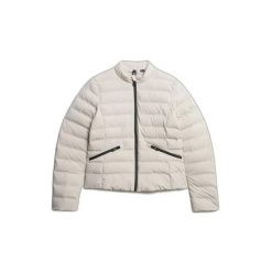 Damska kurtka puchowa Superdry. Szare kurtki damskie Superdry, bez wzorów, z puchu, bez kaptura. Za 485.35 zł.