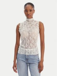 Vero Moda Bluzka Lisa 10337963 Biały Tight Fit. Białe bluzki damskie Vero Moda, s, bez wzorów, z syntetyku, bez kołnierzyka, bez ramiączek. Za 119.99 zł.