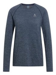 Odlo Koszulka funkcyjna "Essential Seamless" w kolorze granatowym rozmiar: L. Niebieskie koszulki damskie ODLO, l, bez wzorów, z materiału, bez kołnierzyka, bez ramiączek. Za 136.13 zł.
