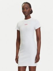 Tommy Jeans Sukienka codzienna Script DW0DW21186 Écru Slim Fit. Sukienki damskie Tommy Jeans, bez wzorów, z bawełny, bez ramiączek. Za 349.99 zł.