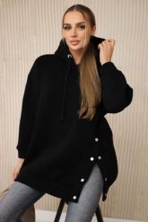Bluza ocieplana z napami czarna. Czarne bluzy damskie KESI, l, bez wzorów, z bawełny, bez kaptura. Za 238.37 zł.