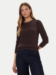 MICHAEL Michael Kors Sweter MF561CJ33D Brązowy Slim Fit. Brązowe swetry klasyczne damskie MICHAEL Michael Kors, xl, z wiskozy, bez kołnierzyka. Za 859.99 zł.