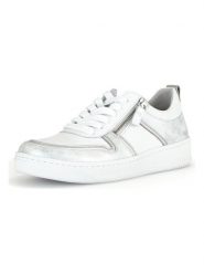 Gabor Skórzane sneakersy w kolorze srebrno-białym rozmiar: 38. Białe obuwie sportowe damskie Gabor, ze skóry, bez zapięcia. Za 329.42 zł.