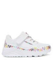 Skechers Sneakersy Uno Lite 314091L WMLT Biały. Białe buty sportowe dziewczęce Skechers, bez wzorów, z materiału, bez zapięcia. Za 229.99 zł.