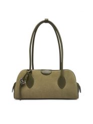 Calvin Klein Torebka Emblem Trio Suede Shoulder Bag LV04F3888G Zielony ciemny. Zielone torebki klasyczne damskie Calvin Klein, ze skóry, bez dodatków. Za 699.99 zł.