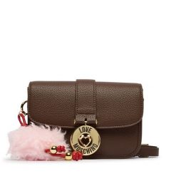 Torebka LOVE MOSCHINO. Brązowe listonoszki damskie Love Moschino, bez wzorów, bez dodatków. Za 949.99 zł.