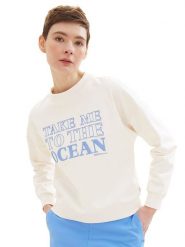 Tom Tailor Bluza w kolorze kremowym rozmiar: M. Brązowe bluzy damskie Tom Tailor, m, bez wzorów, z bawełny, bez kaptura. Za 79.03 zł.