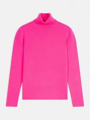 AUTHENTIC CASHMERE Kaszmirowy golf w kolorze różowym rozmiar: L. Różowe golfy damskie AUTHENTIC CASHMERE, l, bez wzorów, z kaszmiru, bez ramiączek. Za 369.99 zł.