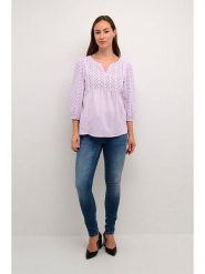 CULTURE Bluzka w kolorze lawendowym rozmiar: XL. Różowe bluzki damskie Culture, xl, bez wzorów, z bawełny, bez kołnierzyka, bez ramiączek. Za 109.52 zł.