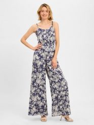 Swing Kombinezon Kobiety Sztuczne włókno niebieski, 34. Niebieskie kombinezony damskie Swing, bez wzorów, z satyny, wizytowe, bez kołnierzyka, bez ramiączek. Za 429.95 zł.