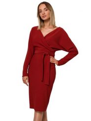 Made of emotion Sukienka w kolorze czerwonym rozmiar: XXL. Czerwone sukienki damskie Made Of Emotion, bez wzorów, bez ramiączek. Za 131.12 zł.