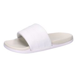 Klapki damskie adidas Comfort 2,0. Białe klapki damskie Adidas, bez wzorów, z materiału, bez obcasa, bez zapięcia. Za 258.50 zł.