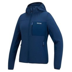 Damska bluza polarowa z kapturem i zamkiem błyskawicznym Kemilia. Niebieskie bluzy damskie Regatta, m, bez wzorów, z elastanu, z kapturem. Za 229.99 zł.