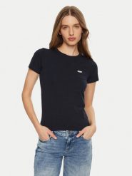 Guess Jeans T-Shirt W5RI52 J1314 Granatowy Slim Fit. Niebieskie t-shirty damskie Guess Jeans, l, z aplikacjami, z bawełny, bez kołnierzyka. Za 139.99 zł.
