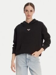 Roxy Bluza W126-RXLSS-1017-48X Czarny Regular Fit. Czarne bluzy damskie Roxy, m, bez wzorów, z bawełny, bez kaptura. Za 129.99 zł.