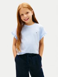 Tommy Hilfiger T-Shirt Essential KG0KG08970 Niebieski jasny Relaxed Fit. Niebieskie koszulki i t-shirty dziewczęce Tommy Hilfiger, bez wzorów, z syntetyku, bez kołnierzyka, bez ramiączek. Za 89.99 zł.