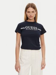 Guess T-Shirt V5GI03 I3Z14 Granatowy Regular Fit. Niebieskie t-shirty damskie Guess, xs, z aplikacjami, z bawełny, bez kołnierzyka. Za 99.99 zł.