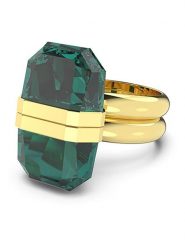 Swarovski Pierścionek z kryształem w kolorze złoto-zielonym rozmiar: 52. Zielone pierścionki damskie Swarovski, z kryształem, metalowe. Za 347.99 zł.