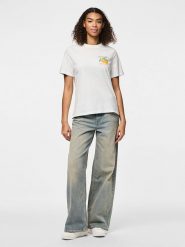 Pieces Koszulka "Summer" w kolorze białym rozmiar: XL. Białe bluzki damskie Pieces, xl, bez wzorów, z bawełny, bez kołnierzyka, bez ramiączek. Za 65.69 zł.