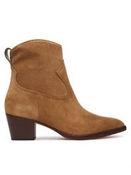 LAUREN RALPH LAUREN Botki 802974389002 Brązowy. Brązowe botki damskie Lauren Ralph Lauren, ze skóry, bez obcasa, na słupku, bez zapięcia. Za 1,199.00 zł.