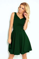 Zielona Sukienka Elegancka Rozkloszowana na Szerokich Ramiączkach. Zielone sukienki damskie NUMOCO, bez wzorów, z elastanu, eleganckie, bez ramiączek. Za 254.90 zł.