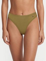 Tommy Hilfiger Stringi UW0UW06046 Khaki. Brązowe stringi Tommy Hilfiger, bez wzorów, z syntetyku. Za 109.99 zł.