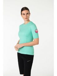 Super.natural Koszulka kolarska "Grava" w kolorze miętowym rozmiar: L. Zielone koszulki damskie super.natural, l, bez wzorów, z materiału, bez kołnierzyka, bez ramiączek. Za 173.99 zł.