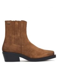 Tommy Jeans Botki Tjw Suede Cowboy Boots EN0EN03142 Brązowy. Brązowe botki damskie Tommy Jeans, z jeansu, bez obcasa, na płaskiej podeszwie, bez zapięcia. Za 649.99 zł.