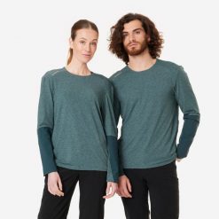 Koszulka rowerowa MTB unisex Rockrider oddychająca. Zielone koszulki damskie ROCKRIDER, l, bez wzorów, z lyocellu, bez kołnierzyka, bez ramiączek. Za 139.99 zł.