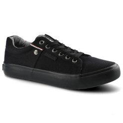 Czarne Trampki Big Star Damskie Wygodne Półbuty. Czarne trampki damskie Big Star, bez wzorów, z materiału, bez zapięcia. Za 99.99 zł.