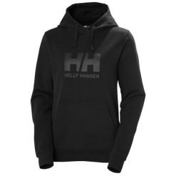 Kurtka dresowa damska z logo Helly Hansen 2.0. Czarne kurtki damskie Helly Hansen, bez wzorów, z dresówki, bez kaptura. Za 379.45 zł.