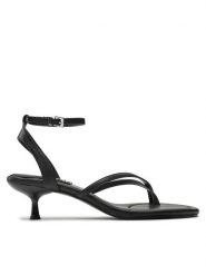 Jenny Fairy Sandały Ophelia WYL3410-1 Czarny. Czarne sandały damskie Jenny Fairy, bez wzorów, ze skóry, bez obcasa, na słupku, bez zapięcia. Za 109.99 zł.