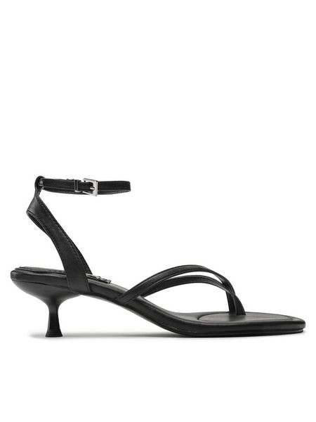 Jenny Fairy Sandały Ophelia WYL3410-1 Czarny. Czarne sandały damskie Jenny Fairy, bez wzorów, ze skóry, bez obcasa, na słupku, bez zapięcia. Za 109.99 zł.