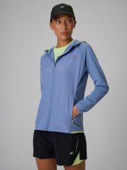 4F Bluza do biegania regular z kapturem damska - niebieska L. Niebieskie bluzy damskie 4F, l, bez wzorów. Za 249.99 zł.