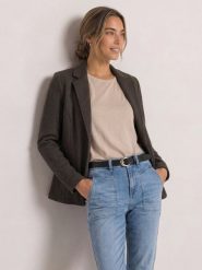Street One bluza typu blazer Kobiety Bawełna brązowy, 40. Brązowe bluzy damskie Street One, bez wzorów, z bawełny, bez kaptura. Za 299.95 zł.