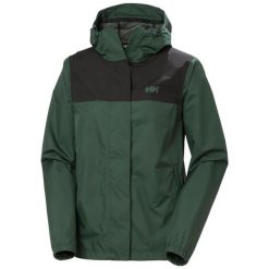 Damska kurtka wodoodporna Helly Hansen Vancouver. Zielone kurtki damskie Helly Hansen, bez wzorów, bez kaptura. Za 549.50 zł.