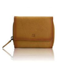 Bellicci Skórzany portfel "Kelda" w kolorze żółtym - 12 x 10 x 3,5 cm rozmiar: onesize. Żółte portfele damskie Bellicci, bez wzorów, z materiału. Za 113.99 zł.