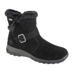 Buty Rieker Booties L7179-00 czarne. Czarne śniegowce damskie z materiału. Za 479.08 zł.