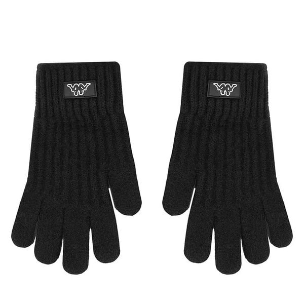 Rękawiczki Kappa. Czarne rękawiczki damskie Kappa, bez wzorów, z dzianiny. Za 39.99 zł.